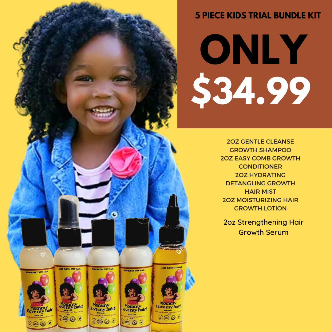 Mommy, I Love My Hair 5 PCS  Kids Trial Hair Care Bundle Kit!
